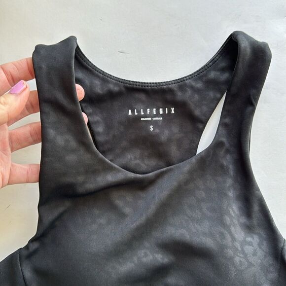 All Fenix Women Black Liquid Leopard Racerback Sporty Sports Bra Top‎ Size Small - Picture 8 of 13